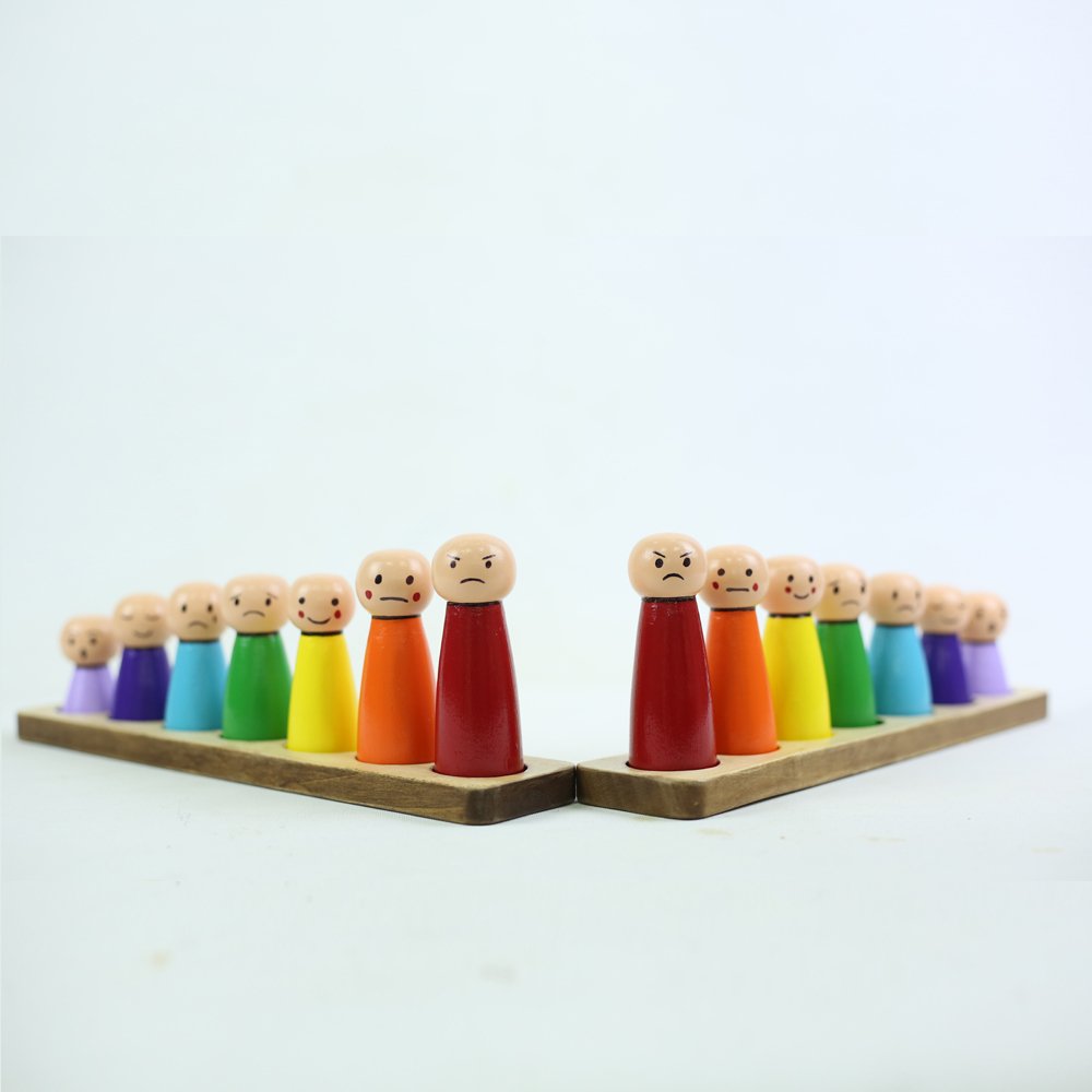 Ahşap Emoji  Peg Bebekler Takım