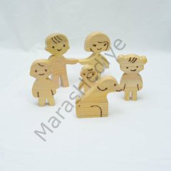 Ahşap Mutlu Aile Set