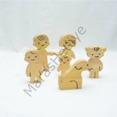 Ahşap Mutlu Aile Set